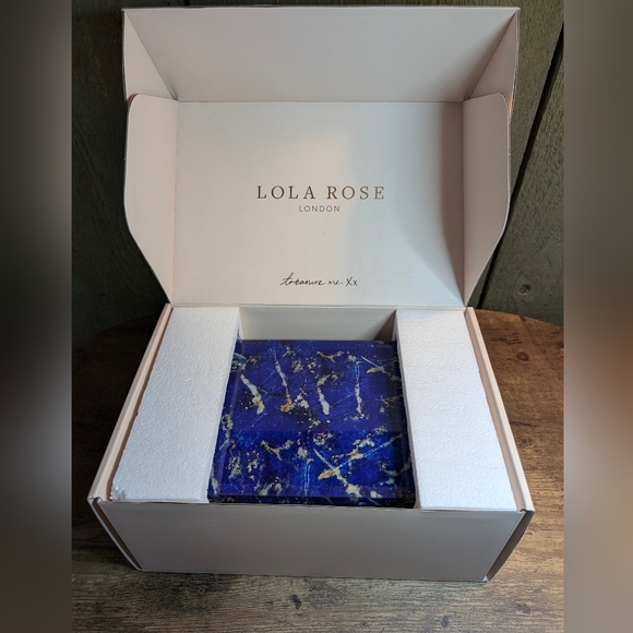 NIB Lola Rose London Nikki Xx Blue Marble Glass Jewelry Organizer - Picture 1 of 11